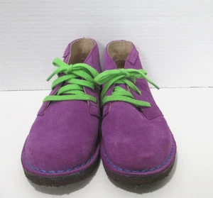 LL Bean Schuhe Jugend Kinder 2 lila Wildleder Leder Schnürschuhe Chukka Desert Boots - Bild 1 von 7