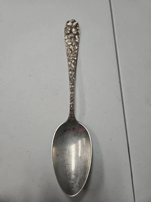 Ложка сервировочная Stieff ROSE из чистого серебра 8,5 дюйма без монограммы - Изображение 1 из 4