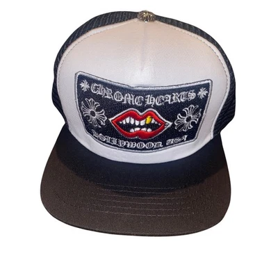 Chrome Hearts Chomper Hollywood Trucker Hat Mesh Black White USA Brand New - Image 1 of 4