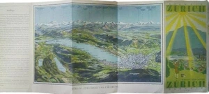 1933 Zürich Schweiz Reiseführer mit Panorama & Stadtplan ausklappbar - Bild 1 von 3