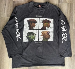 Vintage 2000's Gorillaz Long Sleeve Shirt Demon Days Size XL Black - Picture 1 of 9