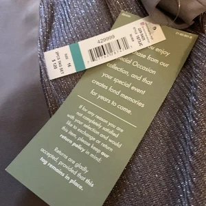 C10 New R&M Richards Womens Solid Silver Open Front 3/4-Sleeves Jacket Size 16 - Picture 1 of 7