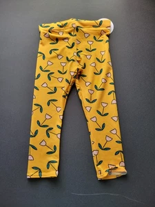Dot Dot Smile Leggings Girl's 2T Toddler Yellow Tulips Comfy Stretch NWT - Picture 1 of 1