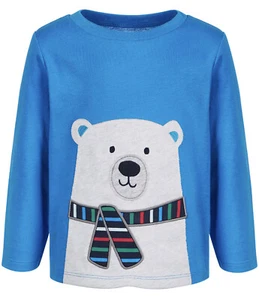 FIRST IMPRESSIONS Baby Polar Bear Long Sleeve Shirt sz 18 Months Blue Gray - Picture 1 of 2