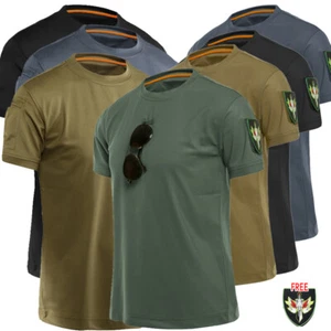 Mens UK Kombat Tactical Army Military Plain Camouflage Crew Neck T Shirt New - Picture 1 of 12