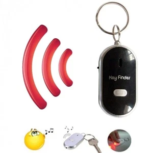 LOCALIZZATORE PORTACHIAVI CON LUCE LED, CONTROLLO VOCALE SUONO, COLORE NERO - Foto 1 di 2