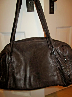 PAOLA MASI кожаная сумка Дамская сумка - коньяк коричневый сделано в Италии 9 «x 14» - Изображение 1 из 4