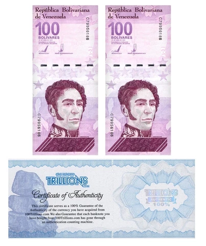 VENEZUELA 100 DIGITALES qty 2 2021 CIR 100 million bolivar USA Cover