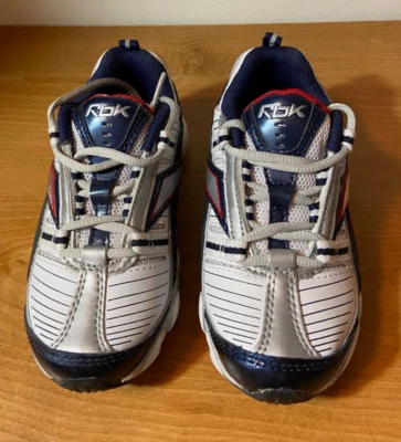 Reebok Boy Wht/Navy/Red/Silver Running Shoes Pace of Play II Size 11 NOS - Image 1 of 4