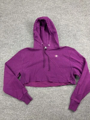 Champion Sudadera con Capucha Tejido Inverso Para Mujer M Púrpura Pullover Recortado Ropa de Calle Gimnasio Foto 1 de 4
