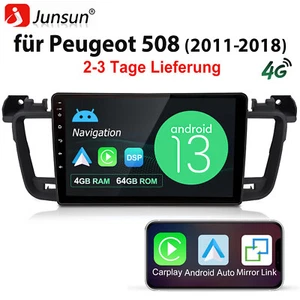 9" 4+64GB Für Peugeot 508 2011-2018 Android 13 Autoradio GPS Nav 4G WIFI Carplay - Bild 1 von 12