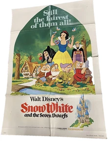SNOW WHITE AND THE SEVEN DWARFS Original Litho Movie Poster 27x40 Disney 1975 - Picture 1 of 15