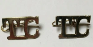 Royal Irish Constabulary schwarz und hellbraun temporäre Kadettenschulter Titel ein Paar - Bild 1 von 3
