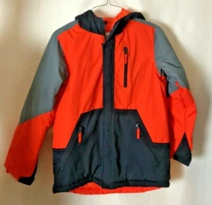 The Children's Place Jacket Size L 10/12 Puffy Insulated Orange Black Double Zip - Picture 1 of 5