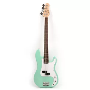 Four 4 String Electric Guitar Maple Neck P Bass Rosewood Fretboard Green - Picture 1 of 7