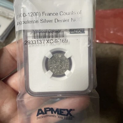 1100 1200 Francia Condes de Angulema Plata Denien NGC Foto 1 de 2