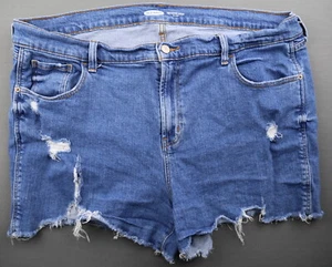 Women's 2021 Old Navy Boyfriend Jean Shorts Mid Rise Distressed Size 18 (40x3) - Picture 1 of 6