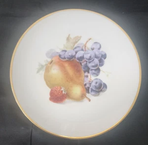 Schumann Arzberg Germany Porcelain Fruit Motif Gold Trim Salad Plate Vintage - Picture 1 of 3
