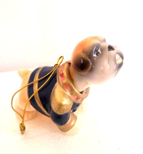 Whimsical Ceramic Bulldog Bobble-Head UGA Christmas Ornament Moving Head 3" Tall - Picture 1 of 11