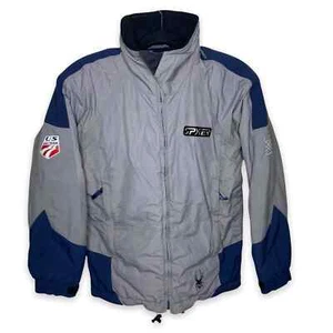 2002 Olympics Spyder US Ski Team Kids Size 16 Gray Jacket Thinsulate Hooded GUC - Picture 1 of 11