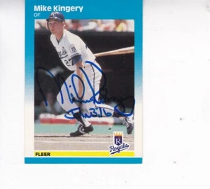 1987 Fleer #371 Mike Kingery Kansas City Royals Signed Autograph - Picture 1 of 1