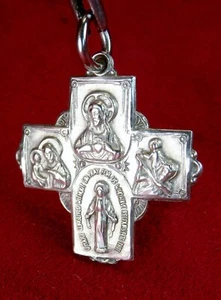 Vintage Sterling WWII GI’s Battle Worn Dog tag Chain Miraculous Medal Scapular - Picture 1 of 13