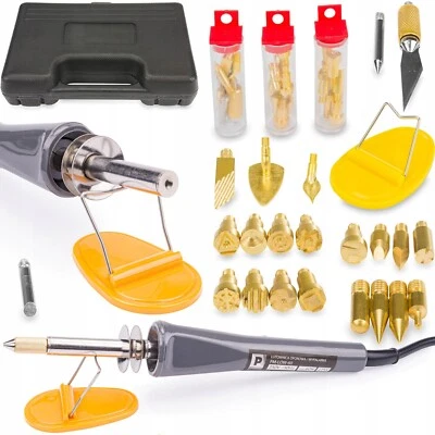 Kit Pirografia Legno 22 Punte 60W Pirografo Saldatore Portatile in Valigetta - Immagine 1 di 4