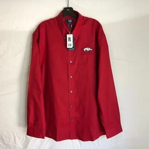 NEW Arkansas Razorbacks Cutter & Buck Button Up Long Sleeve Shirt Men's Size XL - Picture 1 of 6