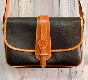 Dooney & Bourke Vintage Leather Crossbody Black/Brown Shoulder Bag - Picture 1 of 7