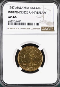 Mazuma* N1459 NGC Malaysia 1987 $1 30th Independence Anniversary MS66 - Picture 1 of 2