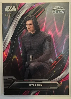 2024 Topps Star Wars Chrome Black- Kylo Wren SP Magenta Raywave # 03/10. - Image 1 of 2
