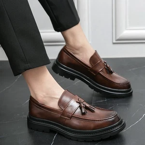 37-46 Mens Slip on Tassels Business Casual Dress Fomal Party Shoes PU Leather Sz - Picture 1 of 22