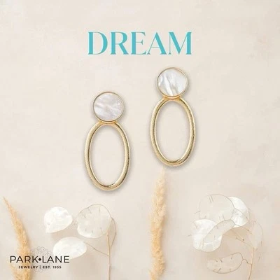 Pendientes ovalados Park Lane Dream oro mate madreperla poste  Foto 1 de 4