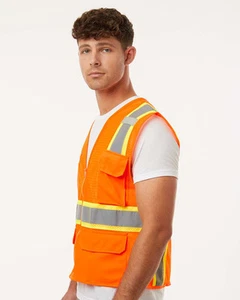 🔥 Kishigo Men Ultra-cool Multi-pocket Vest Safety Full Zip Up To 3XL 1195-1196 - Picture 1 of 13
