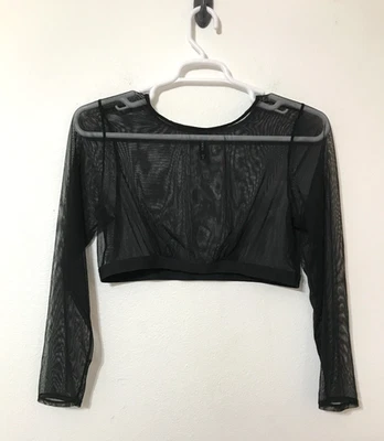 Top corto de malla tórrida debajo de todo talla 2X 18/20 negro capas transparentes bruja gótica Foto 1 de 4