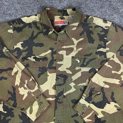 Vintage Winchester Camo Shirt Mens XL Long Sleeve Mallard Duck Embroidered - Image 1 of 4