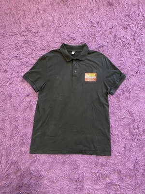 Moschino Gym Black Short Sleeve Polo Shirt Size M Distressed Faded - Image 1 of 4