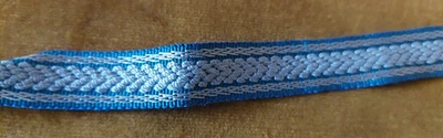 Passementerie galon gris et bleu largeur 15 mm vendu au mètre bis - Photo 1/3