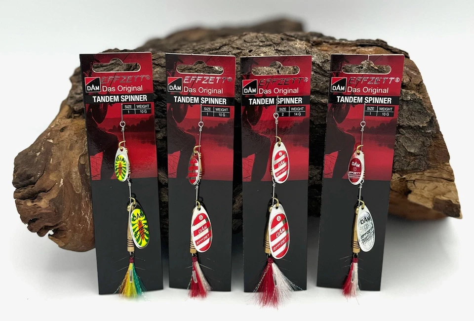 DAM Effzett Tandem FZ Spinner 10g 14g 20g Silber Glitter Stripe Fireshark NEW - Bild 1 von 1