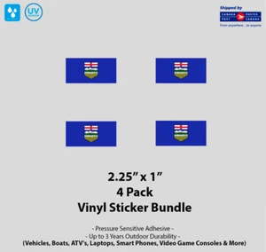 4- Pack 2.25" x 1" Alberta Flag Vinyl Stickers - Picture 1 of 1