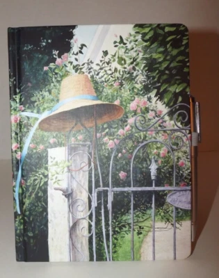 Legacy Lined Hardcover Journal Garden Gate Wide Brim Hat Artist Ned Young Pen - Image 1 of 4