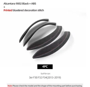BMW 3 Series F30 F32 F34 2013-2019 Alcantara interior puerta agarre manija moldura 4 piezas - Imagen 1 de 4