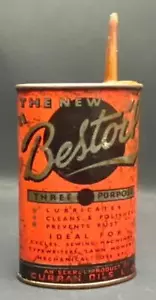 BESTOIL VINTAGE CICLO LATA ACEITE LATA BICICLETA ENGRANAJE LUBRICANTE PANTALLA ENGRASADOR - Imagen 1 de 7