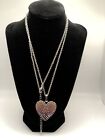 Nwt "Holiday Lane" Valentine's Day Pink Ombre Rhinestone Heart Necklace
