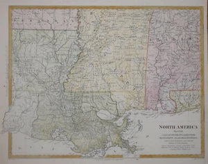 NORTH AMERICA SHEET XIII - LOUISIANA, ALABAMA.. FOR THE SDUK, PUBLISHED 1840. - Picture 1 of 1