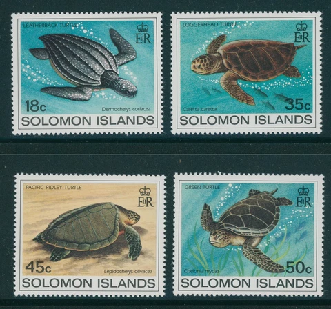 Solomon Islands Scott #489-492 MNH Turtles FAUNA CV$3+ 395894 Cover