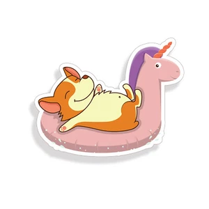 Corgi Unicorn Sticker Pool Float Cup Laptop Dog Car Vehicle Window Bumper Decal - Picture 1 of 1