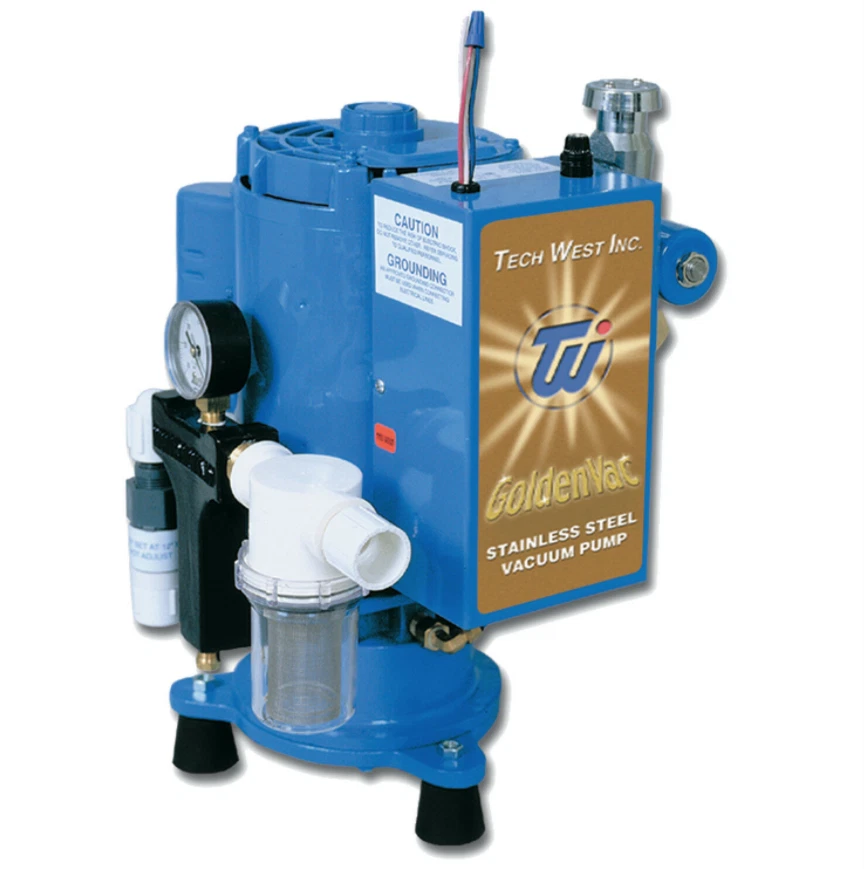 Tech West VPLG5SS 2HP Goldenvac Stainless Steel Vacuum Pump