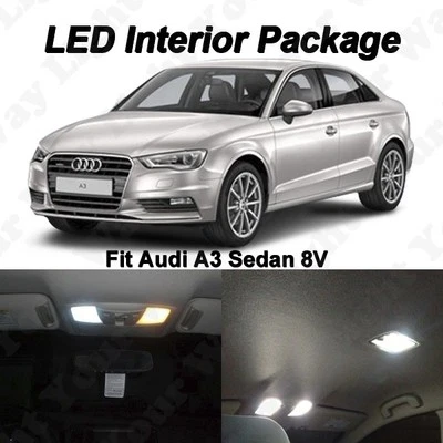 7 x Kit de luces interiores LED SMD sin errores Canbus blanco xenón sedán Audi A3 8V Foto 1 de 4