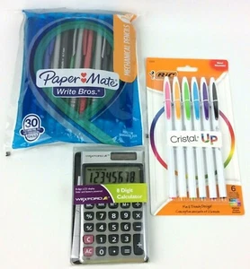 Color Pens Pencils Calculator Home Office School Supplies Lot Of 3 - Picture 1 of 7